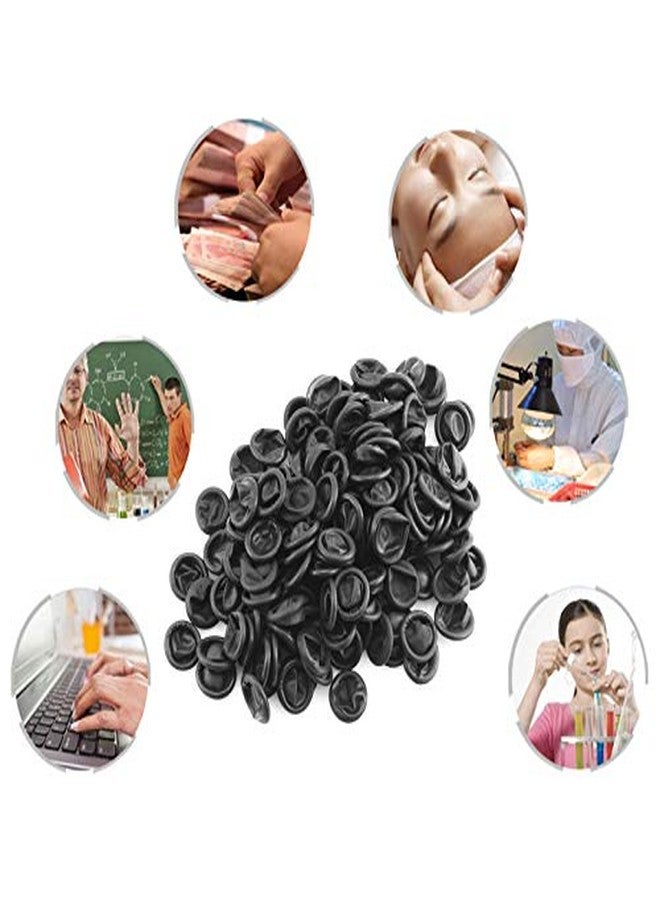 Lind Kitchen 150pcs Disposable Latex Finger Cots Protective Fingertips Gloves Rubber Industrial Fingerstall Sleeves 65mmx25mm (Black) - Image 4